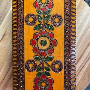 Vintage Handcrafted Multicolor Wooden Trinket Box​